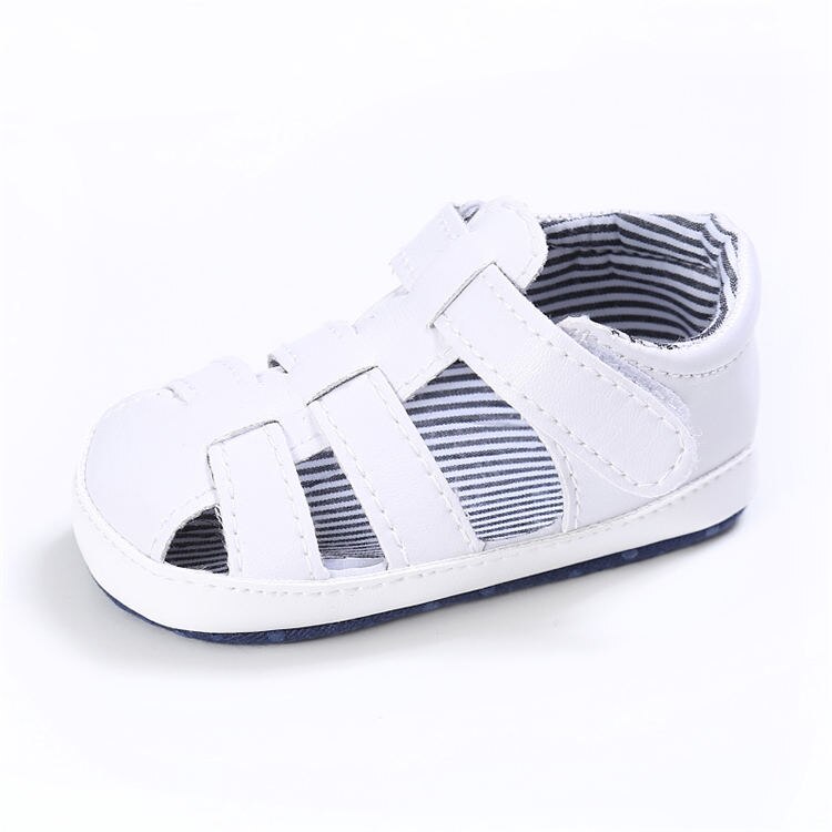 Baby Sandals Shoes Boy Girl Infant Comfort Breathable Rubber Soft Anti-Slip Sole Toddler Crib Shoes Sandals: White / 13-18 Months