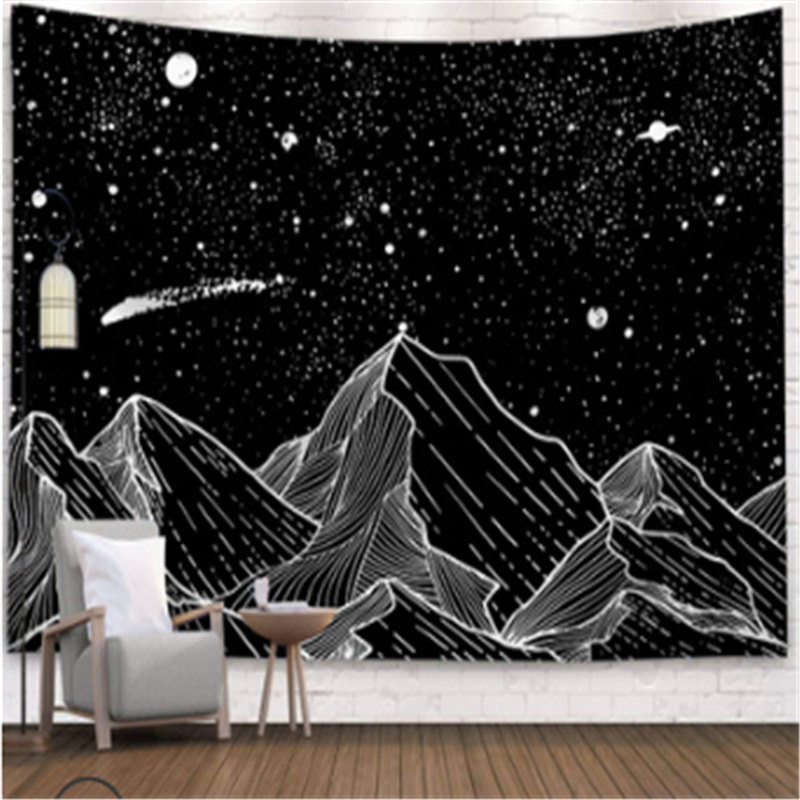Psychedelic Starry Sky Sun Moon Mandala Tapestry Wall Hanging Celestial Wall Tapestry Hippie Wall Carpets Dorm Decor Tapestry: 03