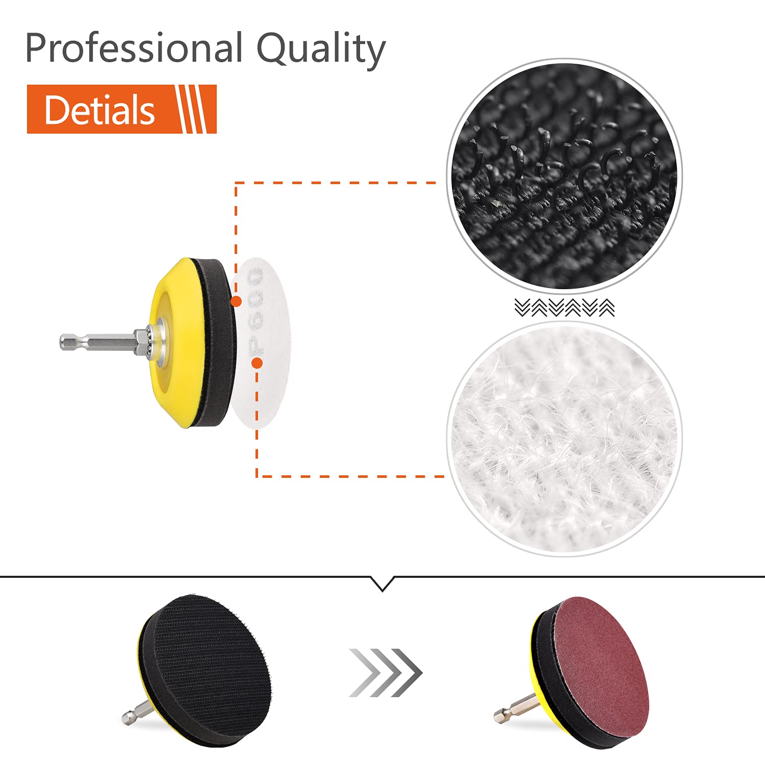 100pcs 3inch Sanding Discs Pad And 2 Polished Sponge Sand Block Drilling Machine Kits For Drill Grinder Rotary Tools Attachment