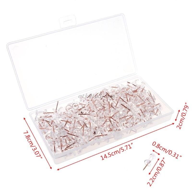 200pcs Push Pins Thumb Thumbtack Board Drawing Photo Wall Studs Office Supplies