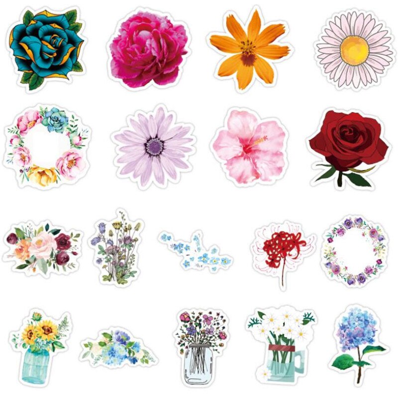 10/30/50 Pcs Meisje Mooie Bloem Cartoon Graffiti Laptop Rugzak Bagage Skateboard Gitaar Waterdichte Sticker