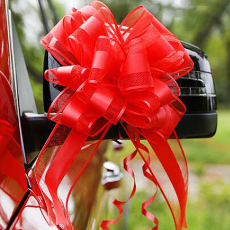 Strik lint snoepkleurige sneeuw garen omwikkeld rand jaar feest bruiloft tas auto familie verpakking decoratief lint