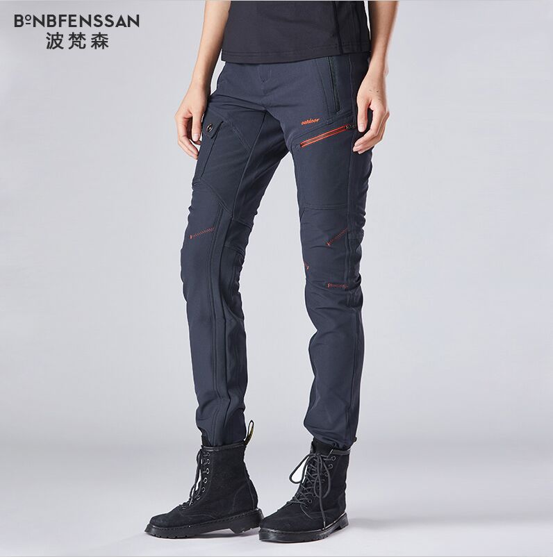 2019 Novas mulheres Calças Caminhadas Fleece Engrossar Calças Ao Ar Livre Calças Térmicas À Prova de Vento À Prova D' Água para Camping Escalada Ski: grey pants women / L