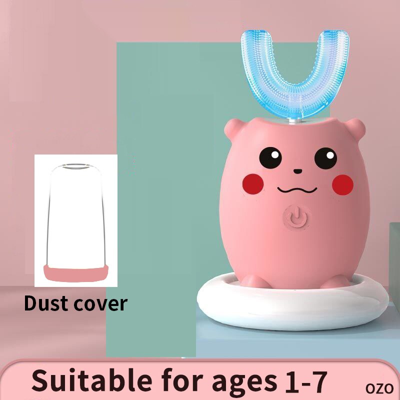 Smart Sonic Electric Toothbrush Kids Silicone Automatic Ultrasonic Tooth Brush Children Blue Light Teeth Brush 360 U XaoMi Home: pink 1-9 A