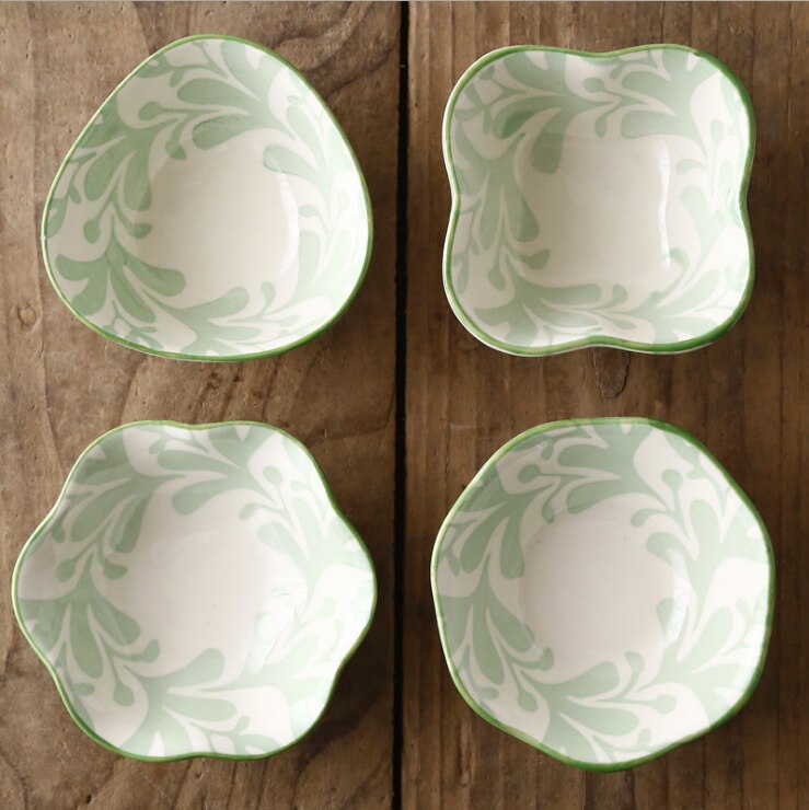 4 piezas de vajilla de cerámica esmaltada para encurtidos caseros, condimentos, platos pequeños para utensilios de cocina: 18