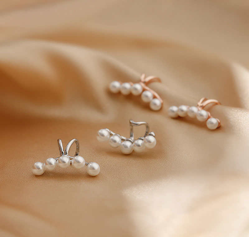 1 paar schick Perlen wickeln Earcuff Clips Ohrringe Elegante Nicht Ohr See Knorpel Clip auf Ohr Knochen Manschetten für Frauen mädchen