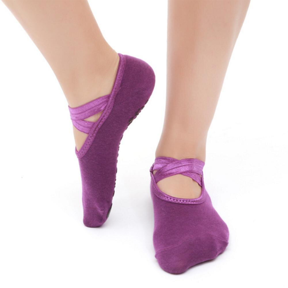 Anti Slip Yoga Sokken Crossfit Pilates Sokken Fitness Ballet Sport Antislip Sokken: Purple