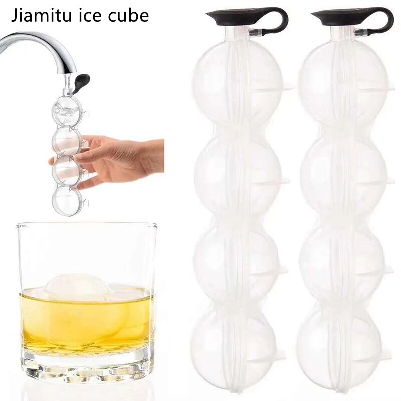 4 Holte Whisky Ijs Vierkante Maker Mold Sphere Mould Keuken Tool Silicone Ice Ball Mold Ice Grid Ronde Ijs Bal ijs Rooster