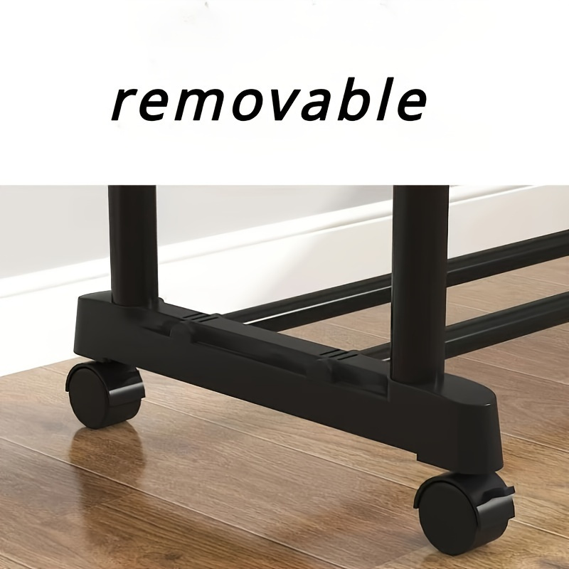 Tendedero de ropa de doble capa con estante para almacenamiento de zapatos, estante organizador, de pie para dormitorio, balcón o baño