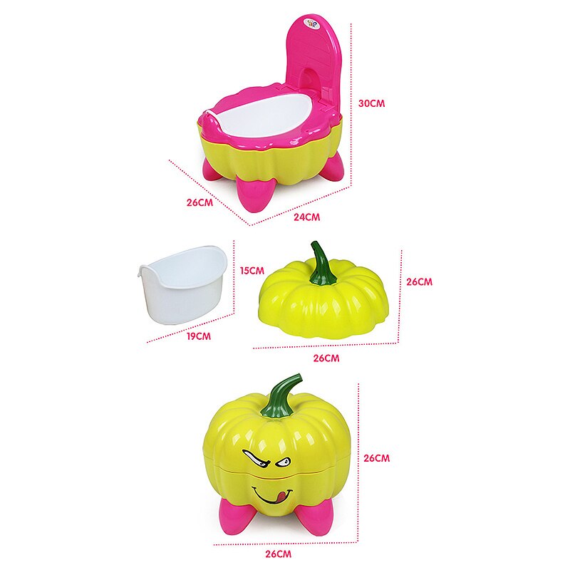 Gresskarform baby potte toalettskål trening panne toalett sete låve urinal