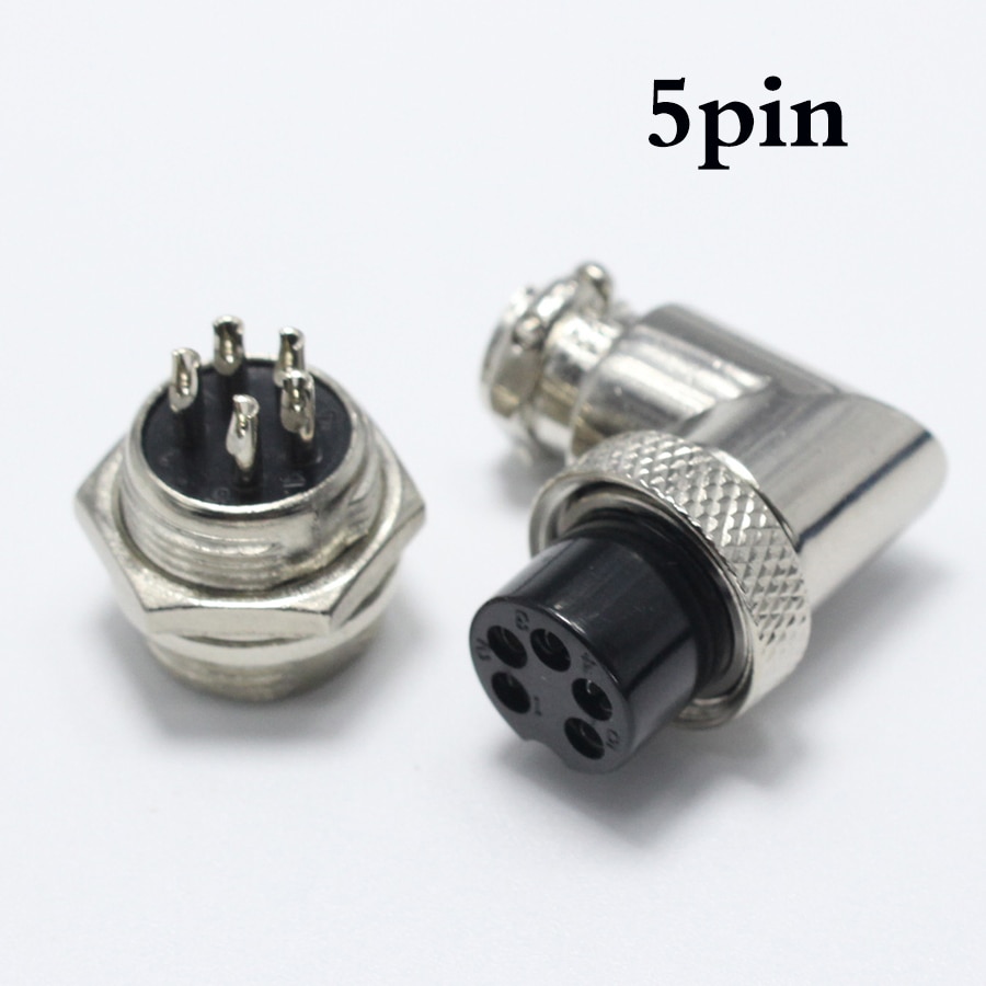 1 sæt  gx16 90 graders ret vinkel xlr 16mm albue 2 3 4 5 6 7 8 9 -benet hunstik han-chassismontering socket luftfartsstik