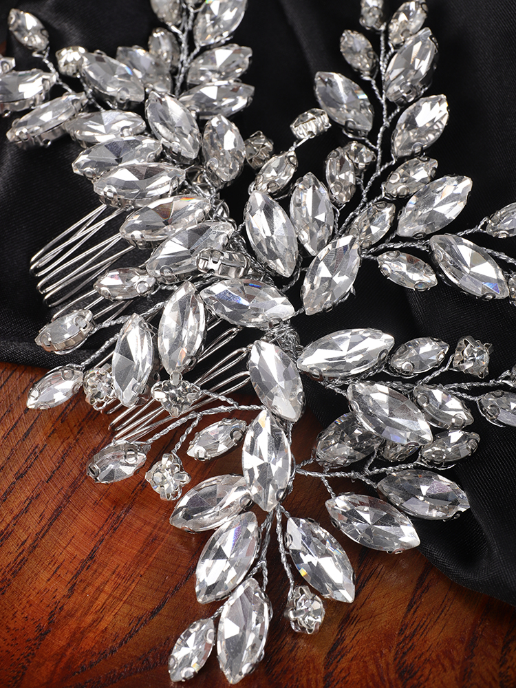 Rhinestone Bride Hair Comb Party Prom Hair Jewelry Bridal Headwear Wedding Hair Accessories Handmade Headpiece for Women