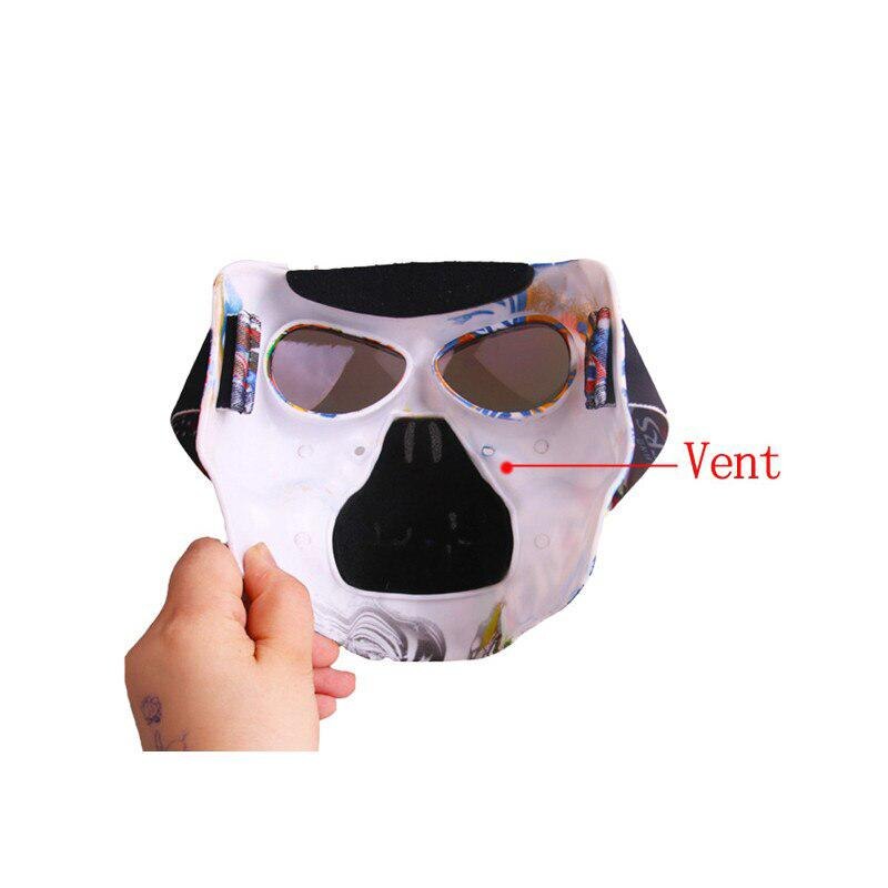 Máscara Modular de motocicleta, cascos de Scooter, máscara de motocicleta, máscara de Calavera, medio casco, gafas, máscara de esquí, gafas desmontables