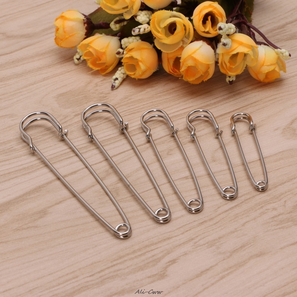5 uds. De alfileres de seguridad de alta resistencia, acero inoxidable, para mantas, faldas, manualidades, M08,