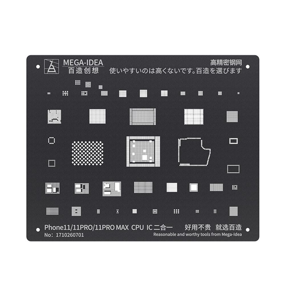 Qianli Mega-Idee Iblack Bga Reballing Stencil Cpu Ram Power Wifi Ic Fabriek Tin Netto Voor Iphone 6 7 8 Plus X Xs Max 11 Pro Max