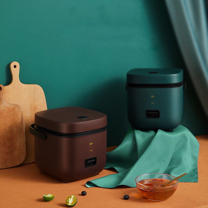 Mini Electric Rice Cooker Intelligent Automatic Household Kitchen Cooker 1-2 People Small Food Warmer Steamer 1.2L