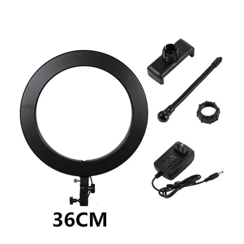Luz Anillo de luz LED de 30cm/36cm para teléfono móvil, soporte en vivo y regulable, luz de relleno USB para selfis: 01 36cm