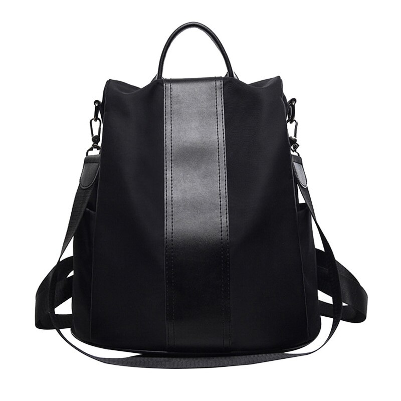 Las mujeres mochila escolar Bolsa de cosméticos bolso mujer mochila chica bolso de hombro Casual Bolsa femenina de gran capacidad mochilas de mujer: A black