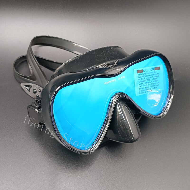 Water Sports Diving Masks Snorkeling Goggles Scuba Diving Equipment Snorkeling Set Tempered Glass Mirror Lens Swimming Mask: Black Mask 2