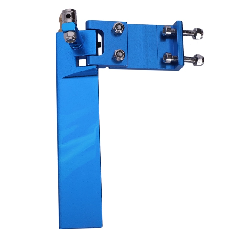 Aluminium lang rc båd ror med vand pickup absorberende styring til elektrisk gas fjernbetjening model dele cnc (blå 95mm)