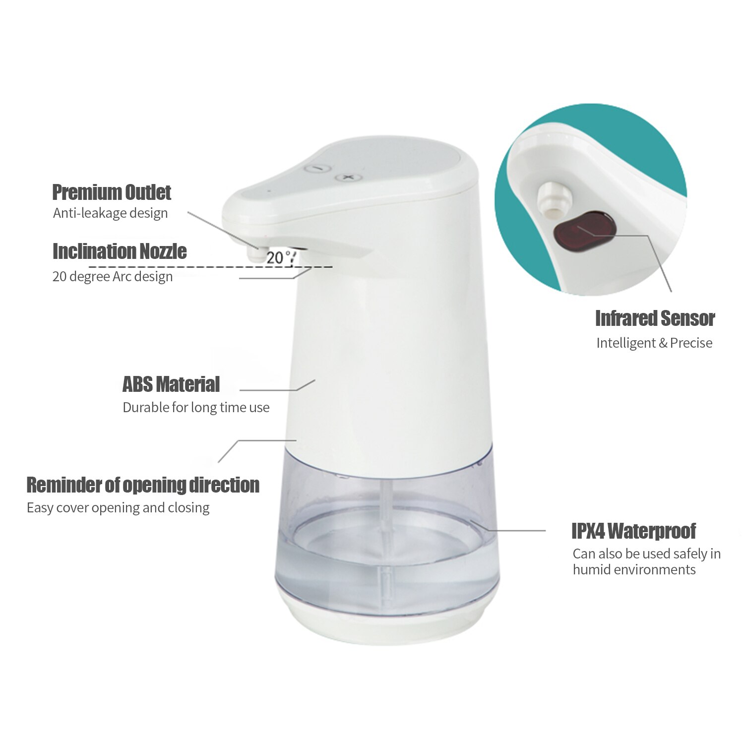Automatic Soap Dispenser Spray Type Soap Dispensers with IR Sensor Rinsefree Sanitizer Alcohol