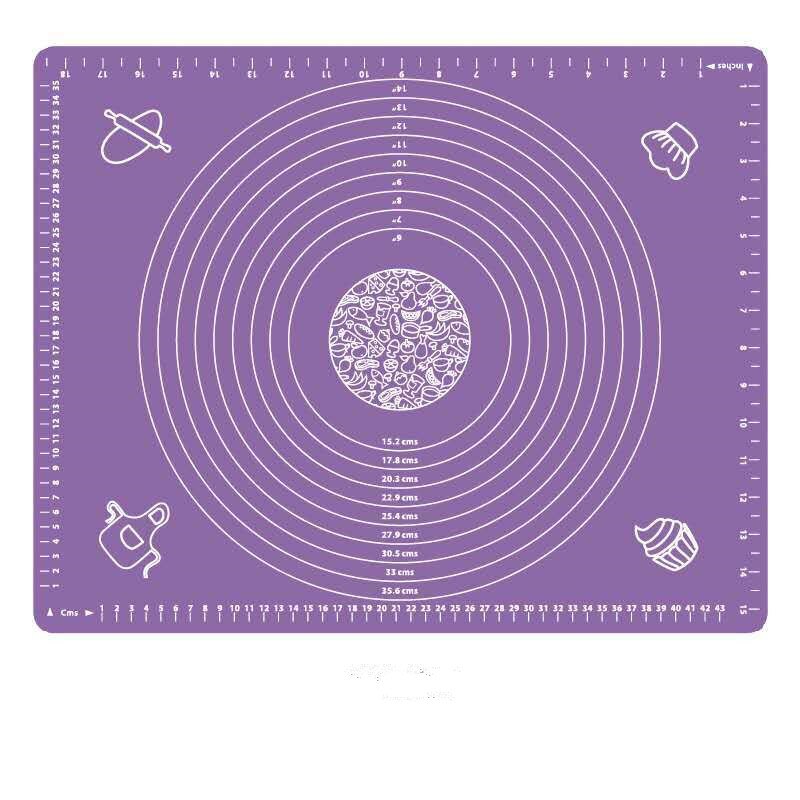 Siliconen antiaanbak bakmat bakplaat deeg macaroo pizza bakvorm deeg deeg bloem rolmat tafel keukengereedschap: Paars