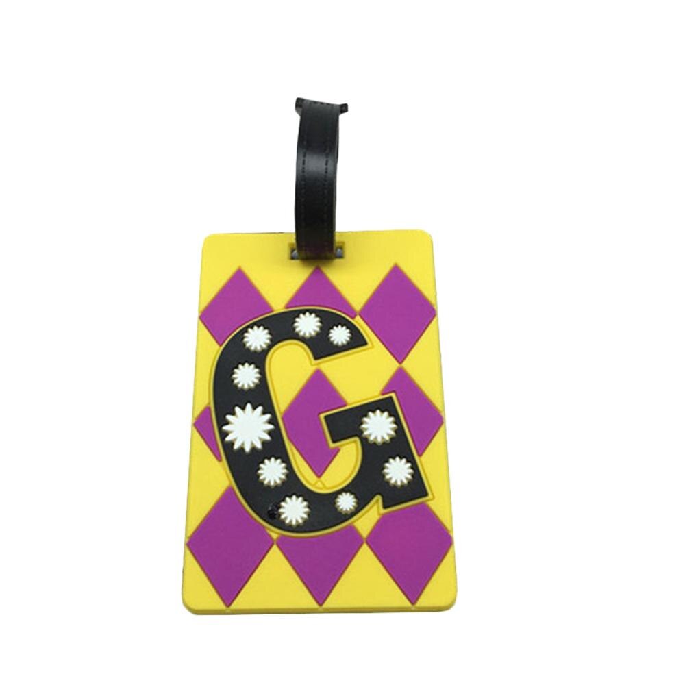 Letter Travel Accessories Luggage Tag Cartoon Silica Gel Suitcase ID Address Holder Baggage Boarding Tag Portable Label