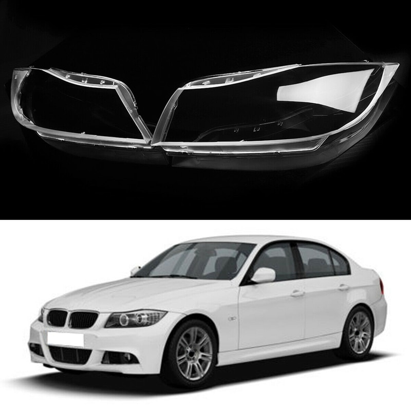 1 Pair Car Xenon Headlight Glass Lamp Lens Cover for BMW 3 E90 E91