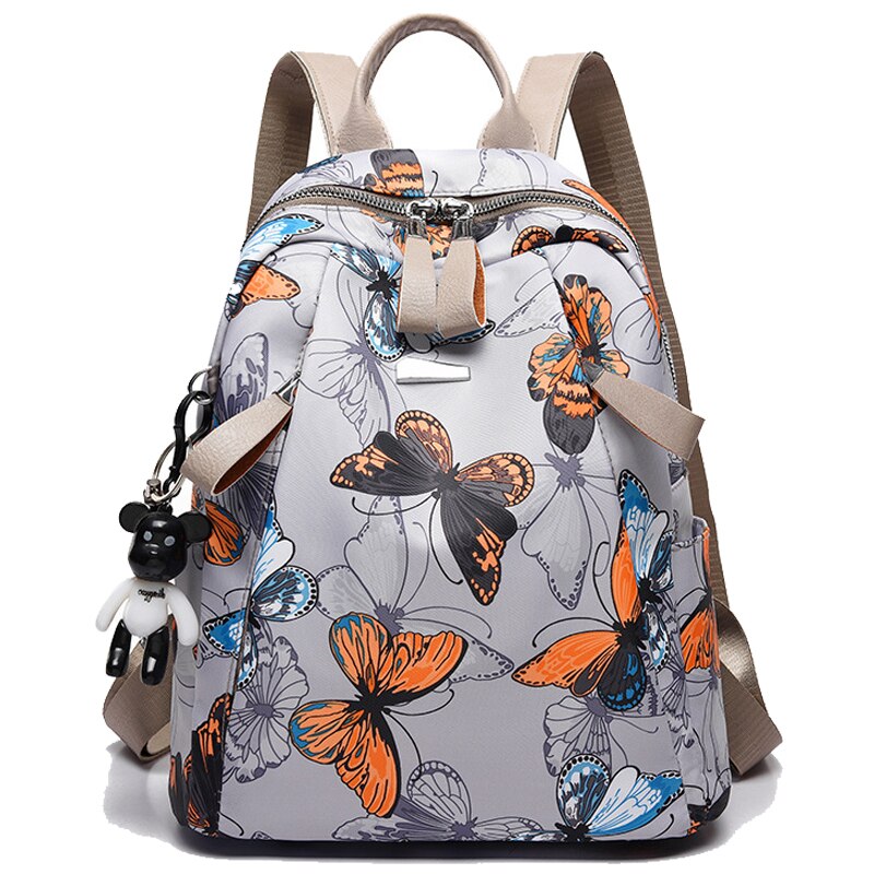 Chuwanglin impressão mochila feminina à prova dwaterproof água saco do estudante lazer mujer feminino saco de escola ao ar livre a110604: butterfly