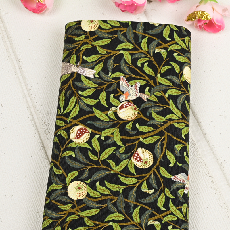 Bomullslerret william morris-stoff bomull digitaltrykk klassisk blomstertrykk håndlaget håndverk forsyninger: L / Grå