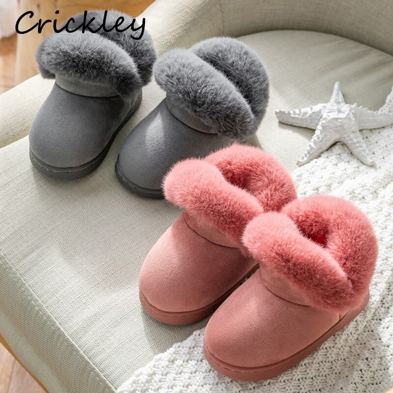 Herfst Winter Jongens Meisjes Snowboots Pluche Dikke Warme Solid Kids Laarzen Soft Furry Thuis Outdoor Peuter Kinderen Schoenen