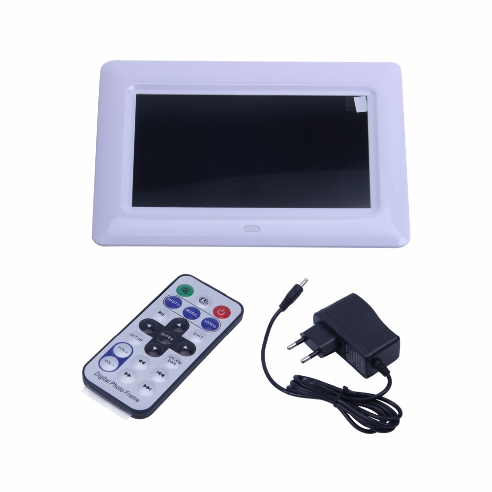 7 Inch Hd TFT-LCD Digitale Fotolijst Met MP3 MP4 Slideshow Klok Remote Desktop Movie Player