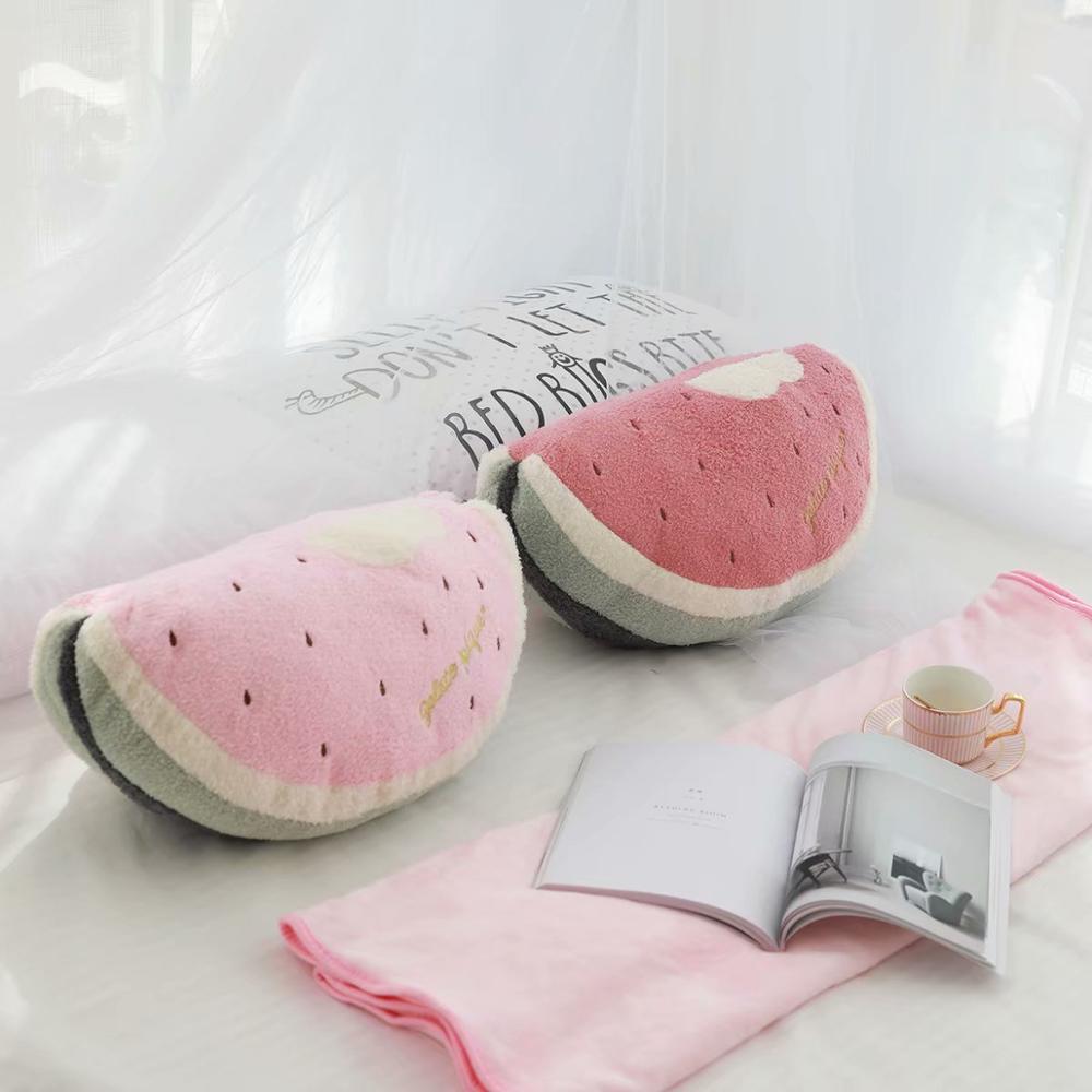 Sød pige hjerte vandmelon pude pude to-i-en pude tæppe air conditioning tæppe pude dyne børn lille tæppe