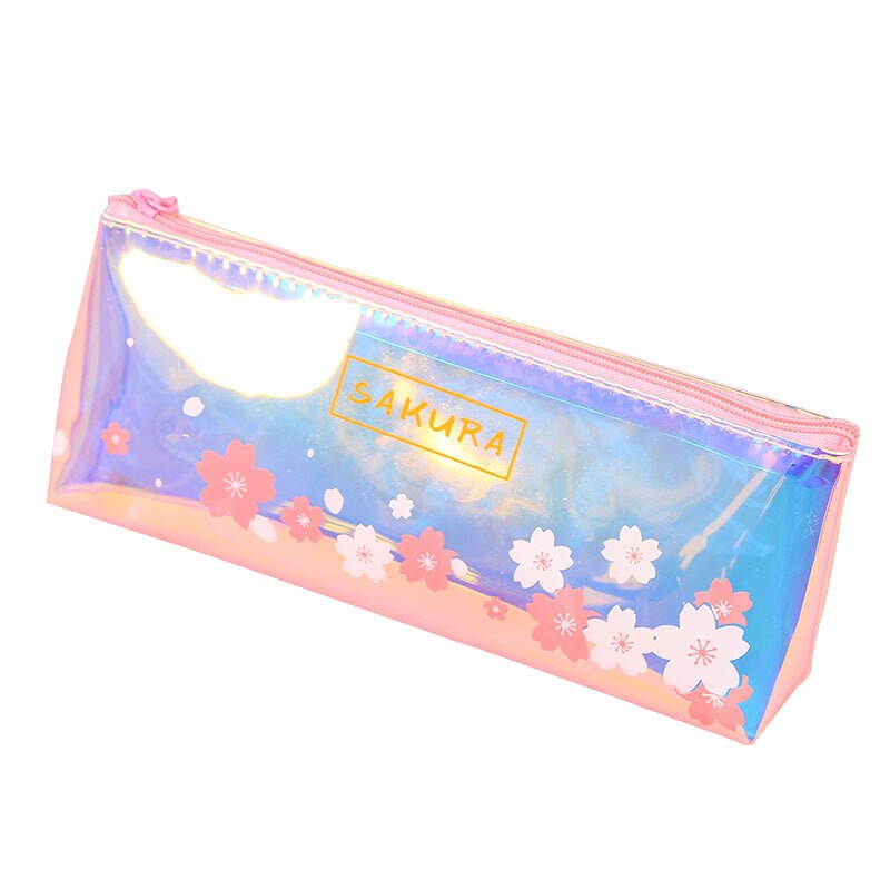 Kawaii etui bloemen transparant etui school etui voor meisjes etui etui schoolbenodigdheden voor meisjes