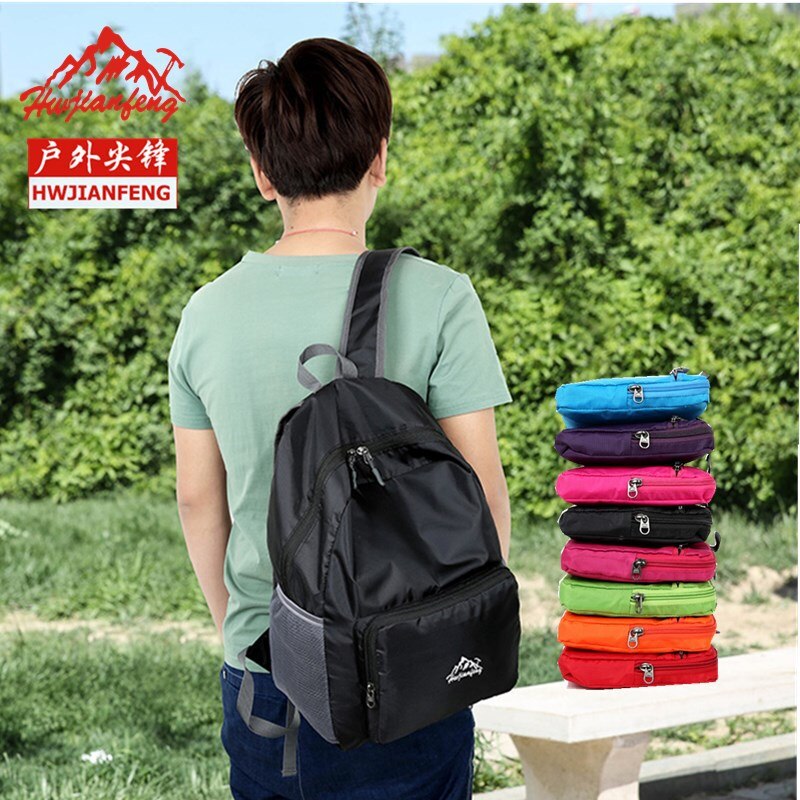 HWJIANFENG Nylon pliant sac à dos voyage sport sac de sport femmes sac sur le sac à bandoulière organisateur imperméable randonnée Camping