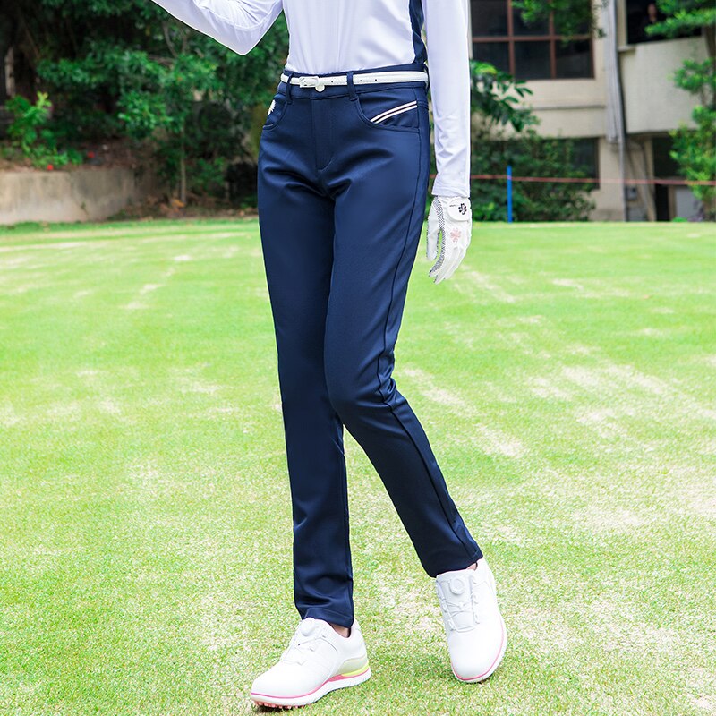 Winter Frau Schlank Plus Samt Golf Hosen Herbst Golf Tragen Winddicht Schnee-Hosen Damen Warme Tennis Golf Hosen: Blau / XS