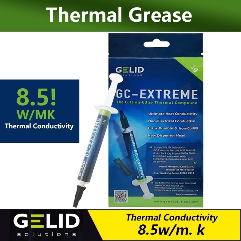 Gelid gc-extreme 2.0g 3.5g stk cpu kjøleribbe vifte termisk fett vga pasta sammensatt prosessor kjøler kjøling kjøleribbe gips