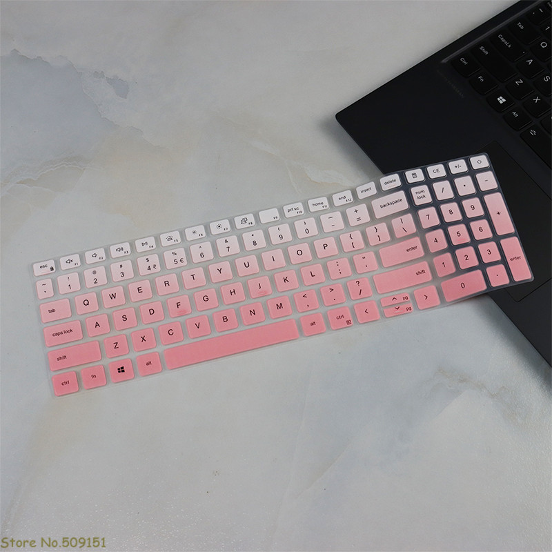 For Dell Inspiron 15 3000 3510 3511 3515 Inspiron 17 5000 7510 Dell Vostro 3510 3515 5510 5515 Laptop Keyboard Skin Cover: Gradual pink