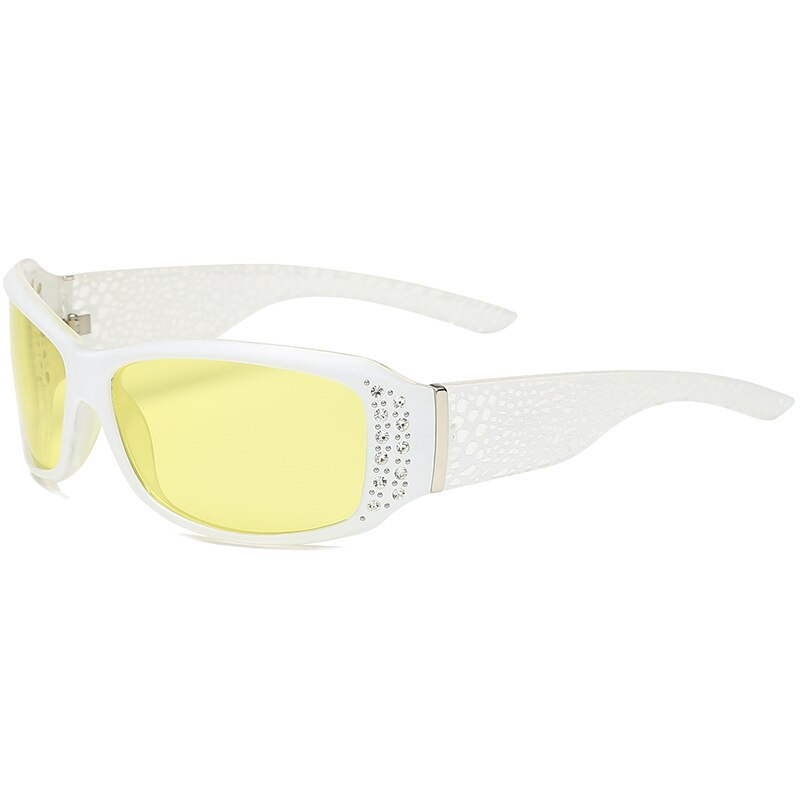 Fenchi kørsel nattesyn briller polariserede gule solbriller kvinder nattesyn briller bil oculos feminino zonnebril dames: C4 hvide
