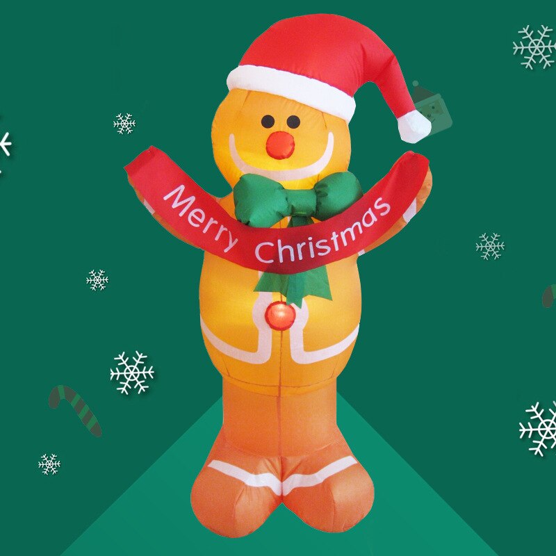 Opblaasbare Gingerbread Man Met Led-verlichting Yard Outdoor Voor Kerst Decor