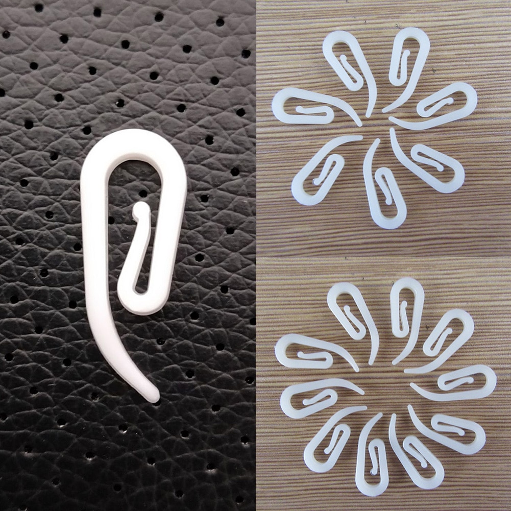 1 Bag Curtain Gliders Hooks White plastic Curtain hooks for Curtains Rings Header Nylon Tape Suit for Fixed Pleated Curtains