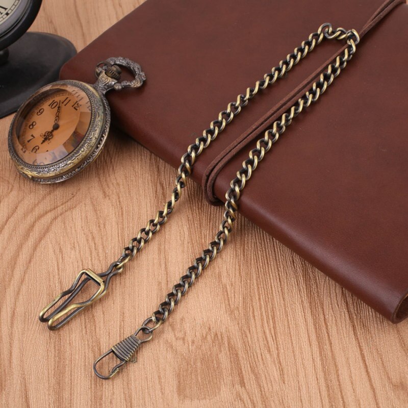 Catena per orologio da tasca in lega di bronzo bianco/nero/verde bronzo/oro/rosso catena per orologio da tasca Vintage ▾: verde bronzo