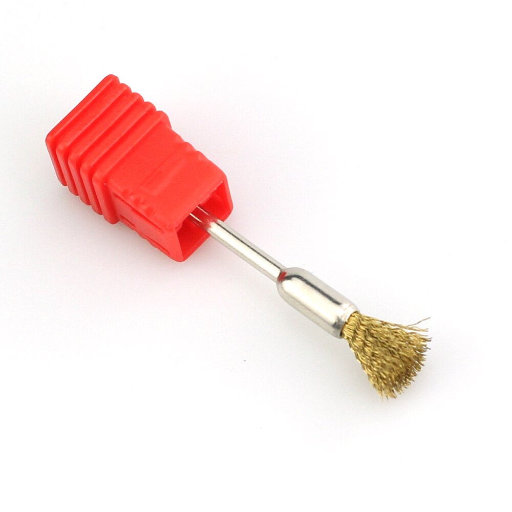 Eruika 1pc gyldne kobbertråd neglebor rengøringsbørste til elektriske manicure bor bit renere bærbart værktøj sølv ståltråd