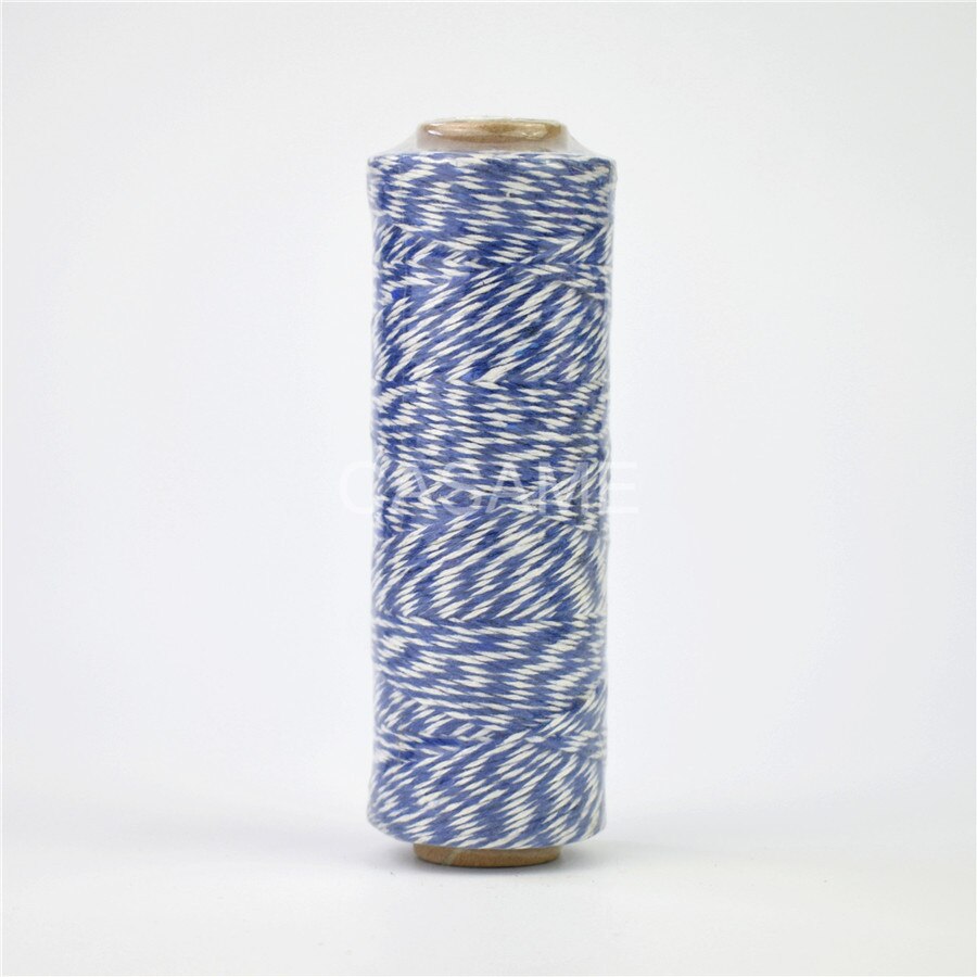 100% natural cotton rope 4ply (100Yards) 1pcs thin Bakers twine color baker twine silver gold red pink cotton string color: navy