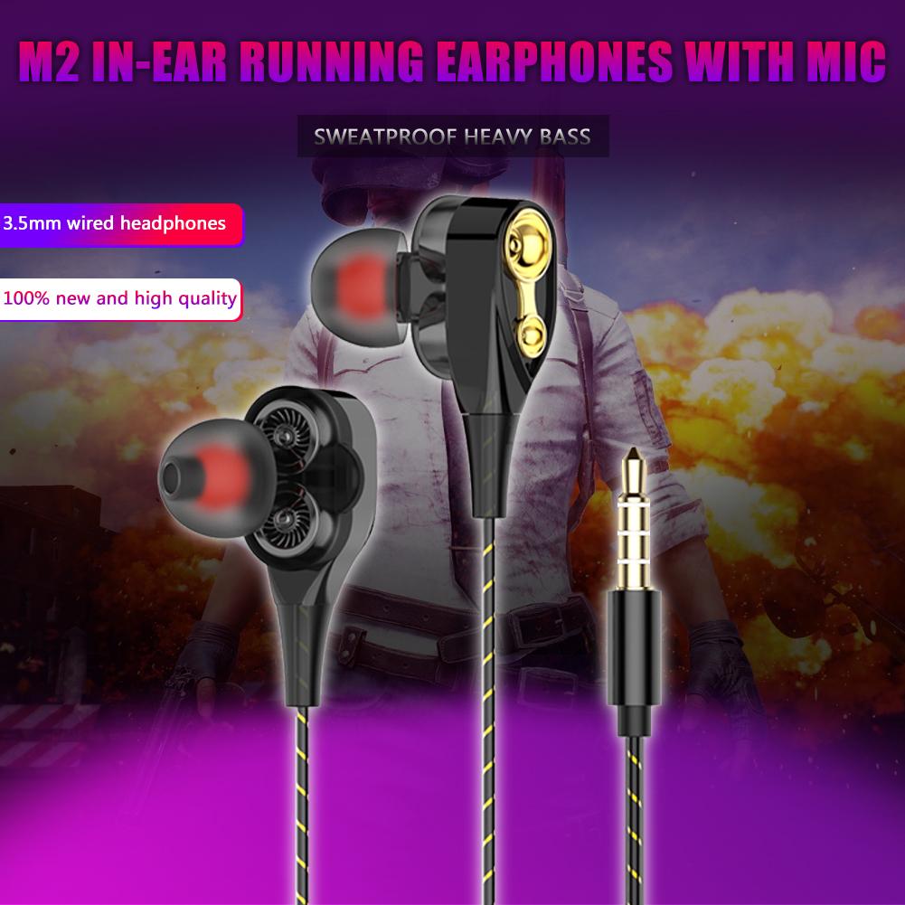 Roreta Dual Driver Stereo Bekabelde Oortelefoon Universele 3.5Mm Hoge Bass Oordopjes In-Ear Sport Headset Bass Core Dynamische cirkel Headest