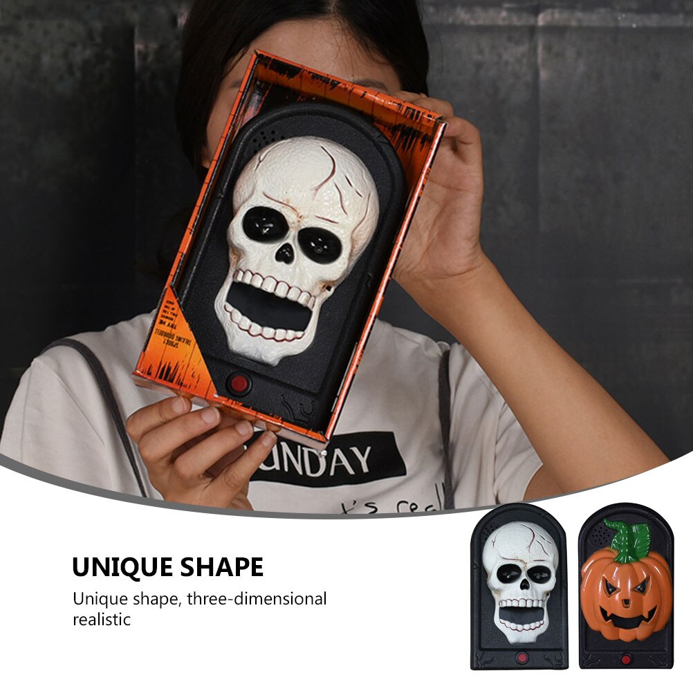 2pcs Doorbell Scary Horror Modeling Sounds Doorbell Party Scary Doorbell