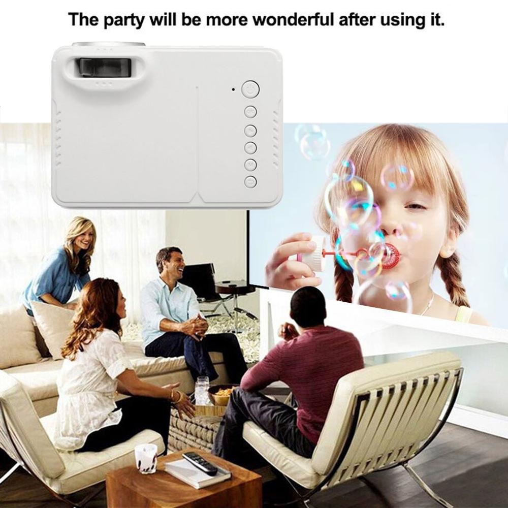 Wit Mini Micro Draagbare Home Entertainment Projector Ondersteunt 1080P Hd Mobiele Telefoon Verbinding Projector