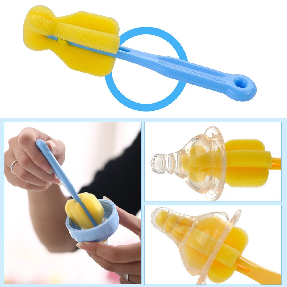 5 stück Set Schnuller Praktische Schwamm Flasche Pinsel Reinigung Mit Griff 360 Grad Nylon Baby Liefert