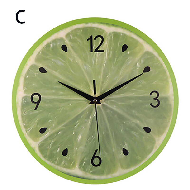 Fruit Digital Clock Modern Silent Digital Decorative Wall Clock for Home Living Roon Office Wall Decor: C