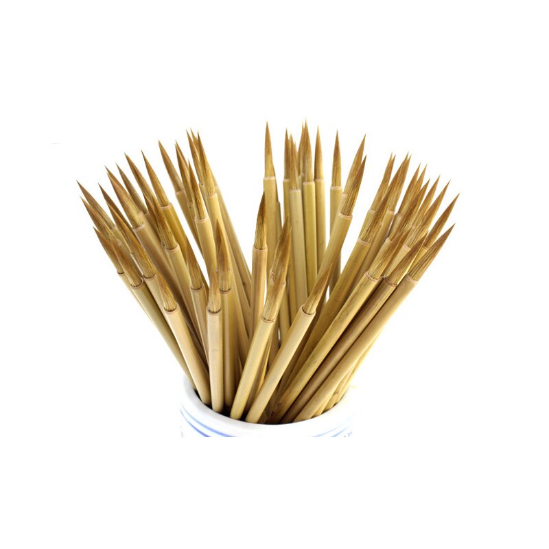 EZONE Writing Brush Bamboo Handel Weasel Hair Hook Line Pen Chinese Writing Handwriting Practice Calligraphy Students Stationery